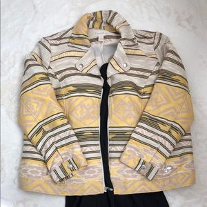 ✨Chico’s Size 3 Southwestern Aztec Boho Jacquard Moto Jacket XL,1X